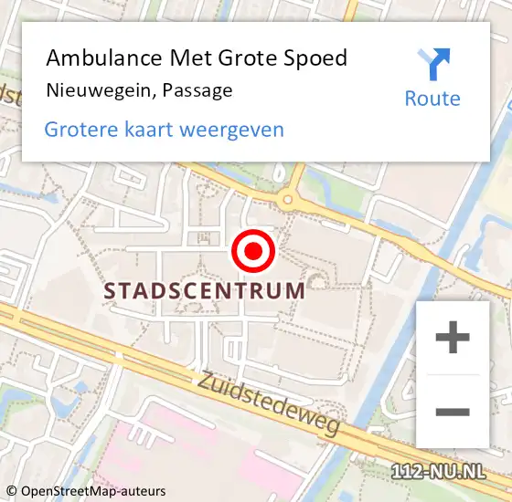 Locatie op kaart van de 112 melding: Ambulance Met Grote Spoed Naar Nieuwegein, Passage op 3 december 2017 12:20