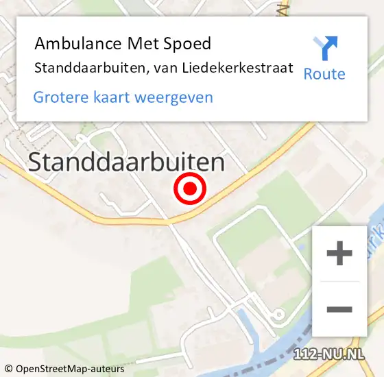 Locatie op kaart van de 112 melding: Ambulance Met Spoed Naar Standdaarbuiten, van Liedekerkestraat op 3 december 2017 12:28
