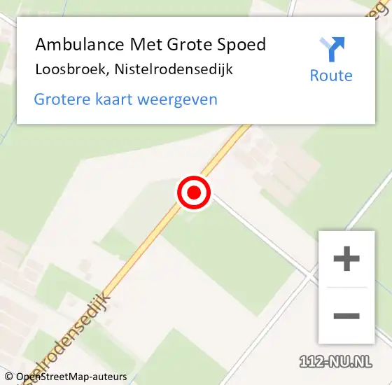 Locatie op kaart van de 112 melding: Ambulance Met Grote Spoed Naar Loosbroek, Nistelrodensedijk op 8 februari 2014 15:07