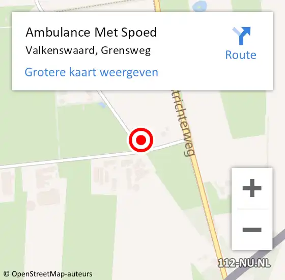 Locatie op kaart van de 112 melding: Ambulance Met Spoed Naar Valkenswaard, Grensweg op 3 december 2017 13:01