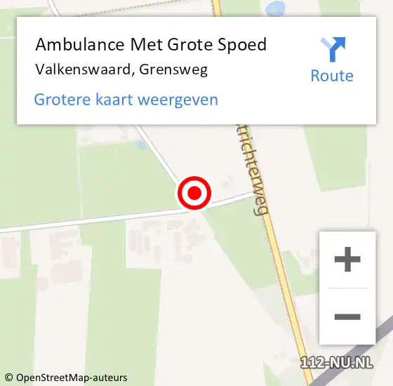 Locatie op kaart van de 112 melding: Ambulance Met Grote Spoed Naar Valkenswaard, Grensweg op 3 december 2017 13:03