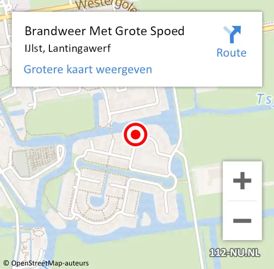 Locatie op kaart van de 112 melding: Brandweer Met Grote Spoed Naar IJlst, Lantingawerf op 3 december 2017 13:38