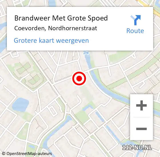 Locatie op kaart van de 112 melding: Brandweer Met Grote Spoed Naar Coevorden, Nordhornerstraat op 3 december 2017 14:07