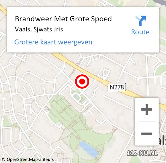 Locatie op kaart van de 112 melding: Brandweer Met Grote Spoed Naar Vaals, Sjwats Jris op 3 december 2017 14:28