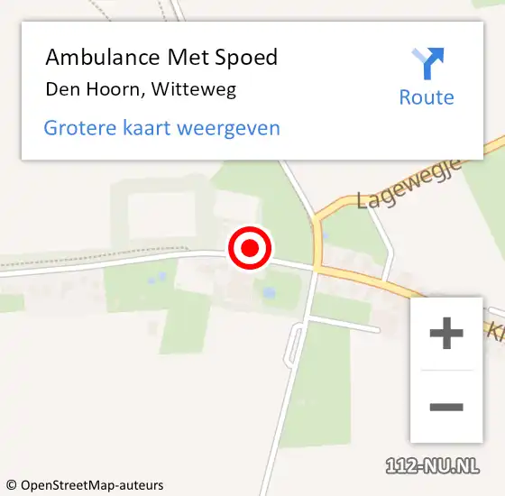 Locatie op kaart van de 112 melding: Ambulance Met Spoed Naar Den Hoorn, Witteweg op 3 december 2017 14:36
