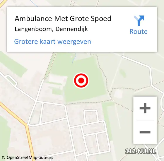 Locatie op kaart van de 112 melding: Ambulance Met Grote Spoed Naar Langenboom, Dennendijk op 3 december 2017 17:36