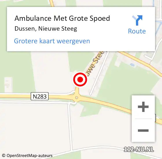 Locatie op kaart van de 112 melding: Ambulance Met Grote Spoed Naar Dussen, Nieuwe Steeg op 3 december 2017 17:56