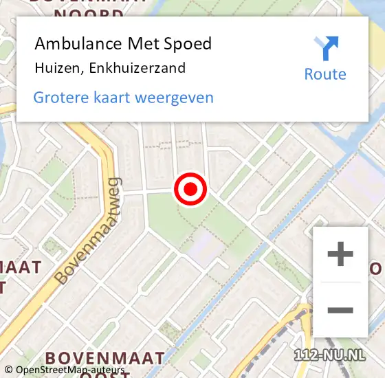 Locatie op kaart van de 112 melding: Ambulance Met Spoed Naar Huizen, Enkhuizerzand op 8 februari 2014 15:59