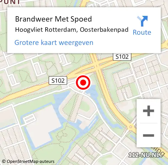 Locatie op kaart van de 112 melding: Brandweer Met Spoed Naar Hoogvliet Rotterdam, Oosterbakenpad op 3 december 2017 20:58