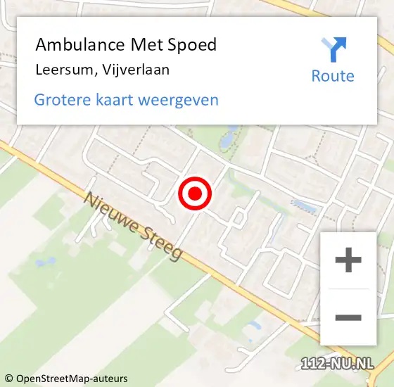 Locatie op kaart van de 112 melding: Ambulance Met Spoed Naar Leersum, Vijverlaan op 3 december 2017 21:44