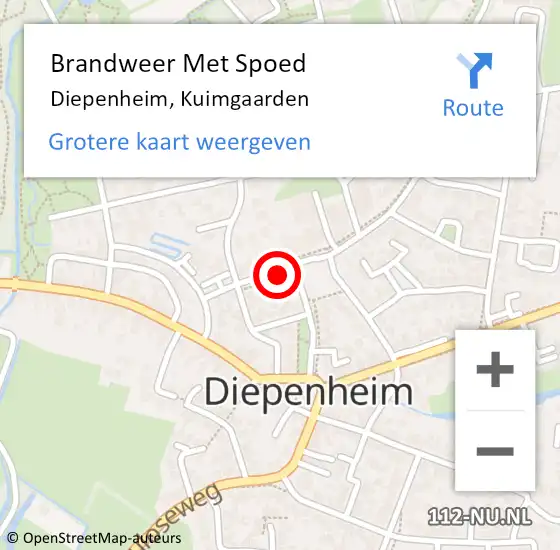 Locatie op kaart van de 112 melding: Brandweer Met Spoed Naar Diepenheim, Kuimgaarden op 3 december 2017 21:46