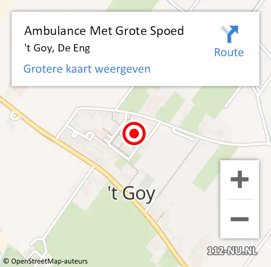 Locatie op kaart van de 112 melding: Ambulance Met Grote Spoed Naar 't Goy, De Eng op 4 december 2017 01:53