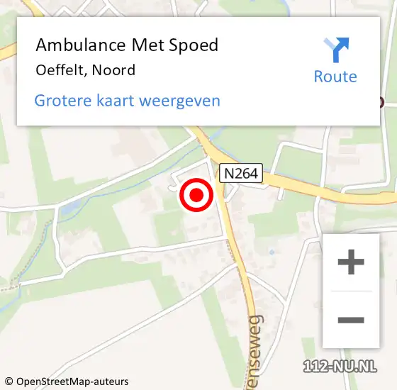 Locatie op kaart van de 112 melding: Ambulance Met Spoed Naar Oeffelt, Noord op 4 december 2017 07:30