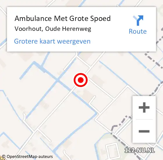 Locatie op kaart van de 112 melding: Ambulance Met Grote Spoed Naar Voorhout, Oude Herenweg op 4 december 2017 09:28