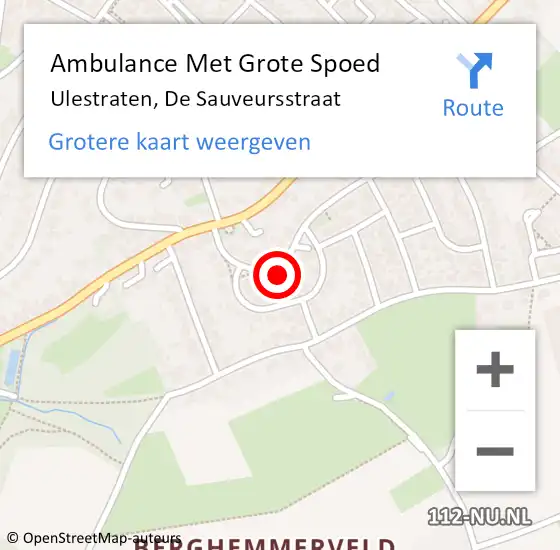 Locatie op kaart van de 112 melding: Ambulance Met Grote Spoed Naar Ulestraten, De Sauveursstraat op 8 februari 2014 17:00