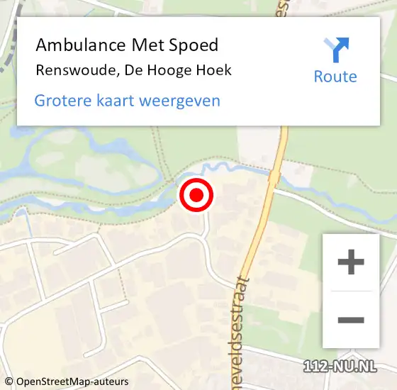 Locatie op kaart van de 112 melding: Ambulance Met Spoed Naar Renswoude, De Hooge Hoek op 4 december 2017 10:27