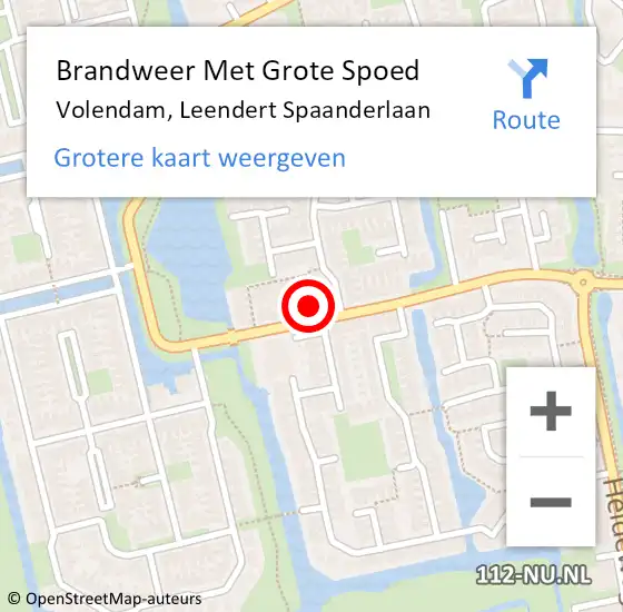 Locatie op kaart van de 112 melding: Brandweer Met Grote Spoed Naar Volendam, Leendert Spaanderlaan op 4 december 2017 11:50