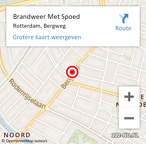 Locatie op kaart van de 112 melding: Brandweer Met Spoed Naar Rotterdam, Walenburgerweg op 4 december 2017 12:36
