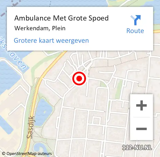 Locatie op kaart van de 112 melding: Ambulance Met Grote Spoed Naar Werkendam, Plein op 4 december 2017 13:55