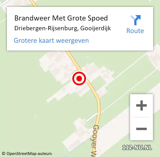 Locatie op kaart van de 112 melding: Brandweer Met Grote Spoed Naar Driebergen-Rijsenburg, Gooijerdijk op 4 december 2017 14:34