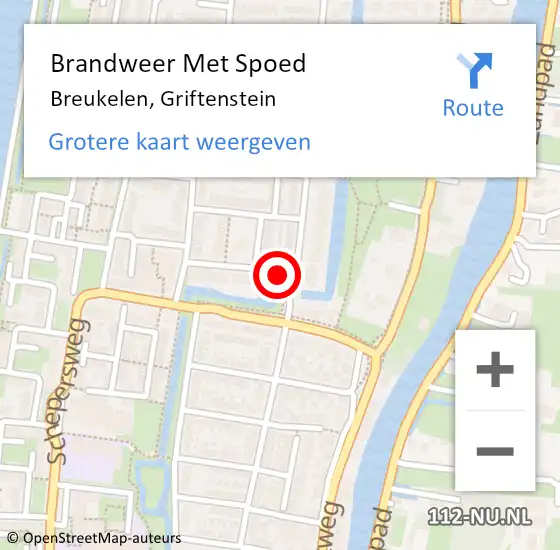 Locatie op kaart van de 112 melding: Brandweer Met Spoed Naar Breukelen, Griftenstein op 4 december 2017 16:00