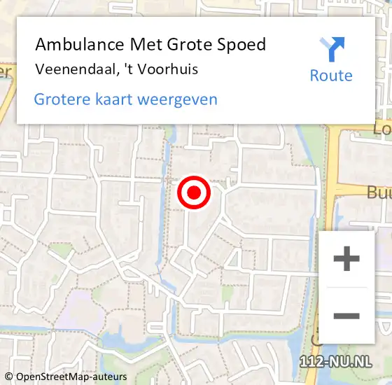 Locatie op kaart van de 112 melding: Ambulance Met Grote Spoed Naar Veenendaal, 't Voorhuis op 4 december 2017 16:31