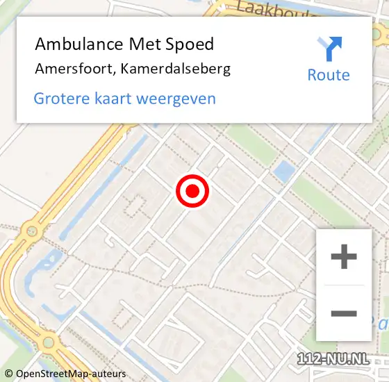 Locatie op kaart van de 112 melding: Ambulance Met Spoed Naar Amersfoort, Kamerdalseberg op 4 december 2017 18:04