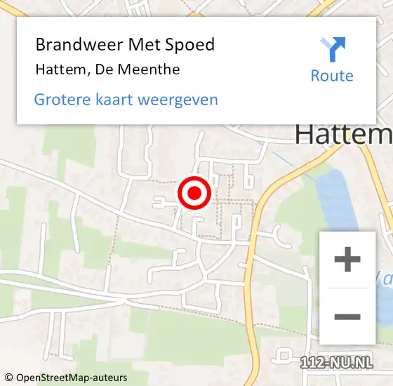 Locatie op kaart van de 112 melding: Brandweer Met Spoed Naar Hattem, De Meenthe op 4 december 2017 20:51