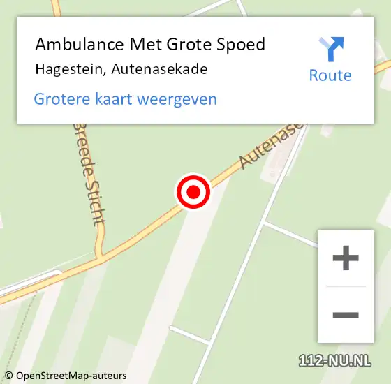 Locatie op kaart van de 112 melding: Ambulance Met Grote Spoed Naar Hagestein, Autenasekade op 4 december 2017 21:58