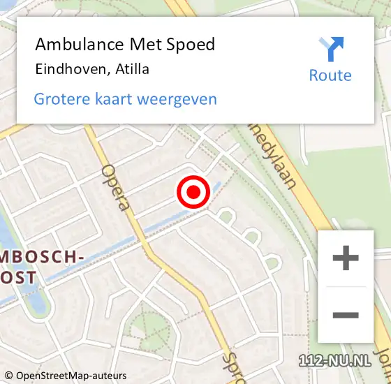 Locatie op kaart van de 112 melding: Ambulance Met Spoed Naar Eindhoven, Atilla op 5 december 2017 00:08