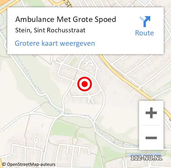 Locatie op kaart van de 112 melding: Ambulance Met Grote Spoed Naar Stein, Sint Rochusstraat op 8 februari 2014 18:49