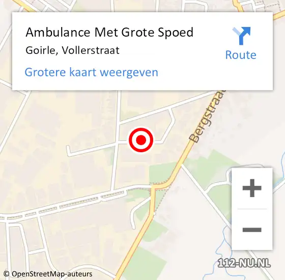 Locatie op kaart van de 112 melding: Ambulance Met Grote Spoed Naar Goirle, Vollerstraat op 8 februari 2014 18:54