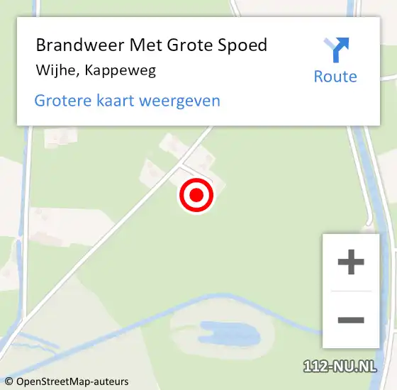 Locatie op kaart van de 112 melding: Brandweer Met Grote Spoed Naar Wijhe, Kappeweg op 5 december 2017 08:05