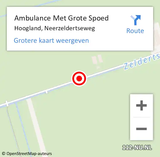 Locatie op kaart van de 112 melding: Ambulance Met Grote Spoed Naar Hoogland, Neerzeldertseweg op 5 december 2017 08:16