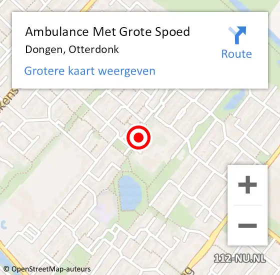 Locatie op kaart van de 112 melding: Ambulance Met Grote Spoed Naar Dongen, Otterdonk op 5 december 2017 08:29