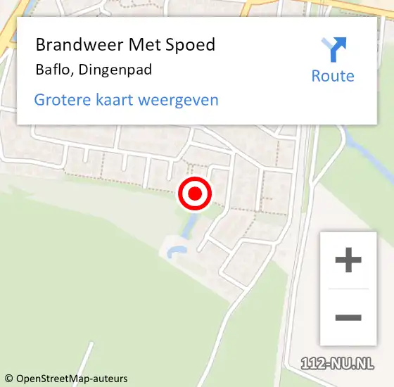 Locatie op kaart van de 112 melding: Brandweer Met Spoed Naar Baflo, Dingenpad op 8 februari 2014 19:25