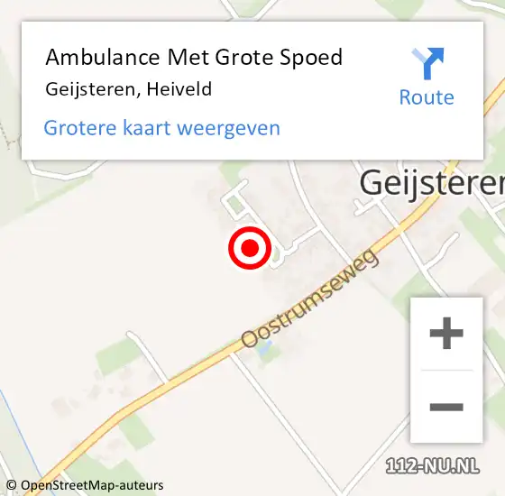 Locatie op kaart van de 112 melding: Ambulance Met Grote Spoed Naar Geijsteren, Heiveld op 5 december 2017 12:06