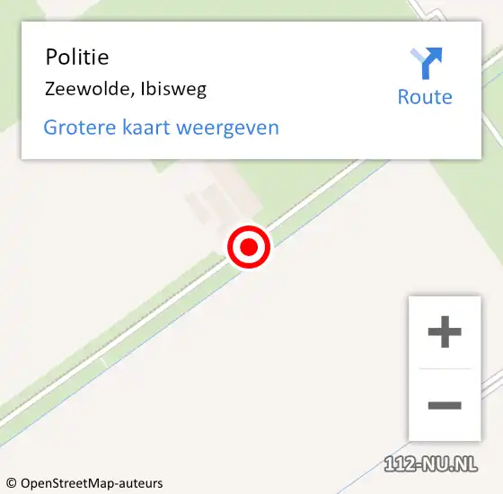 Locatie op kaart van de 112 melding: Politie Zeewolde, Ibisweg op 5 december 2017 12:47