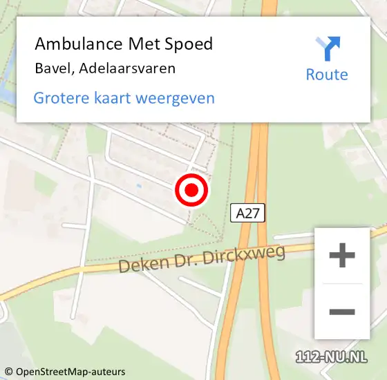 Locatie op kaart van de 112 melding: Ambulance Met Spoed Naar Bavel, Adelaarsvaren op 5 december 2017 12:52