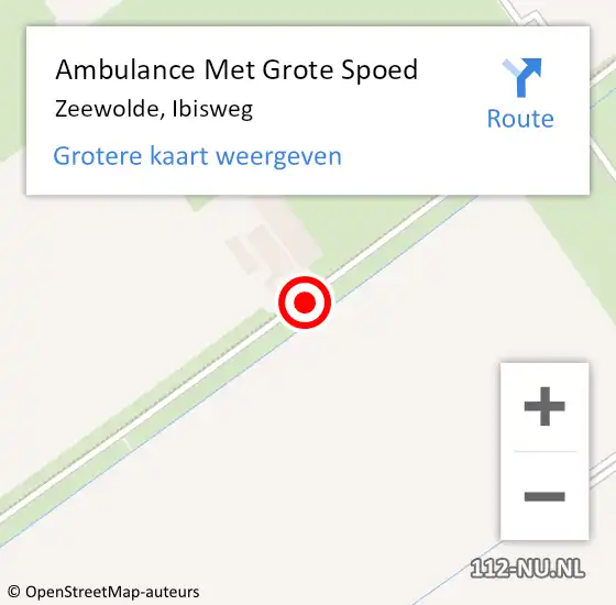 Locatie op kaart van de 112 melding: Ambulance Met Grote Spoed Naar Zeewolde, Ibisweg op 5 december 2017 12:53