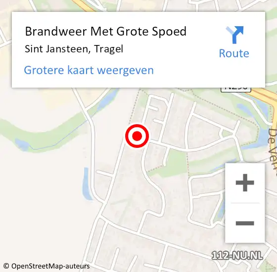 Locatie op kaart van de 112 melding: Brandweer Met Grote Spoed Naar Sint Jansteen, Tragel op 5 december 2017 13:03