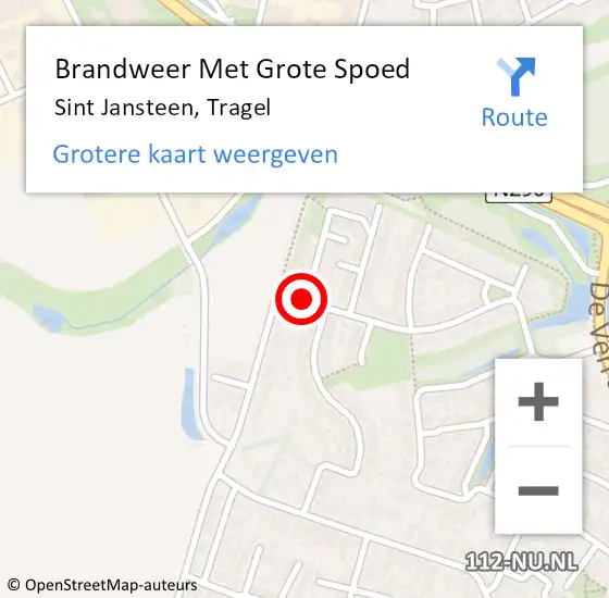 Locatie op kaart van de 112 melding: Brandweer Met Grote Spoed Naar Sint Jansteen, Tragel op 5 december 2017 13:06