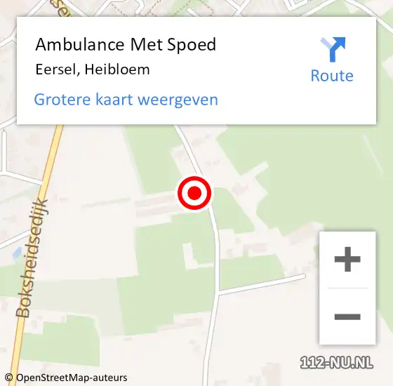 Locatie op kaart van de 112 melding: Ambulance Met Spoed Naar Eersel, Heibloem op 5 december 2017 13:35