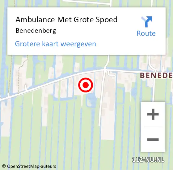 Locatie op kaart van de 112 melding: Ambulance Met Grote Spoed Naar Benedenberg op 5 december 2017 14:05