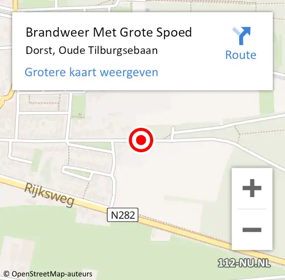 Locatie op kaart van de 112 melding: Brandweer Met Grote Spoed Naar Dorst, Oude Tilburgsebaan op 5 december 2017 14:17