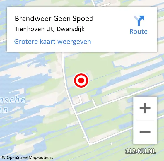 Locatie op kaart van de 112 melding: Brandweer Geen Spoed Naar Tienhoven Ut, Dwarsdijk op 5 december 2017 14:19