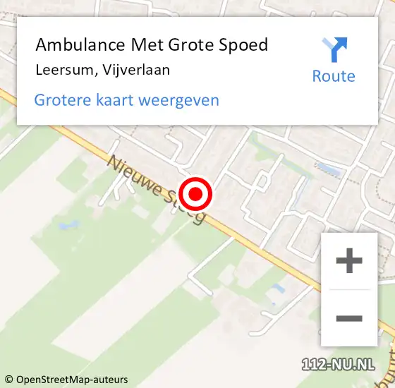 Locatie op kaart van de 112 melding: Ambulance Met Grote Spoed Naar Leersum, Vijverlaan op 5 december 2017 14:21