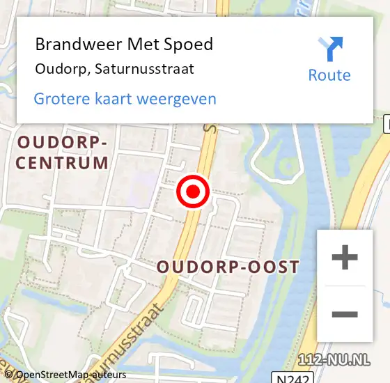 Locatie op kaart van de 112 melding: Brandweer Met Spoed Naar Oudorp, Saturnusstraat op 5 december 2017 14:30