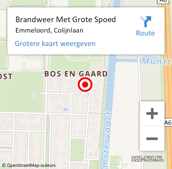 Locatie op kaart van de 112 melding: Brandweer Met Grote Spoed Naar Emmeloord, Colijnlaan op 5 december 2017 15:03