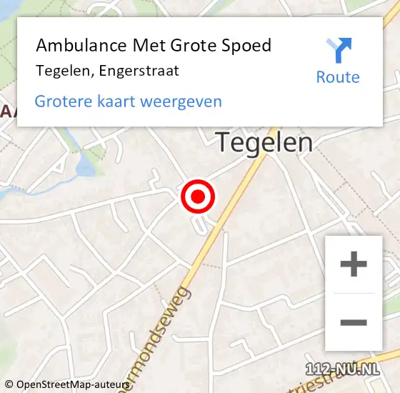 Locatie op kaart van de 112 melding: Ambulance Met Grote Spoed Naar Tegelen, Engerstraat op 5 december 2017 16:38